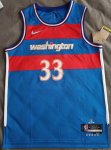 Maillot de Basket #33 Kuzma Wizards City 75th Anniversary Bleu